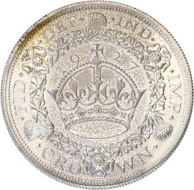 GREAT BRITAIN　イギリス　1927年クラウン　プルーフ銀貨　ジョージ5世　George V　Crown Proof  AR　Silver　S-4036 発行枚数15,030枚
