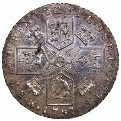 GREAT BRITAIN　イギリス　1787年　シリング銀貨　ジョージ3世　Shilling　Silver　George III