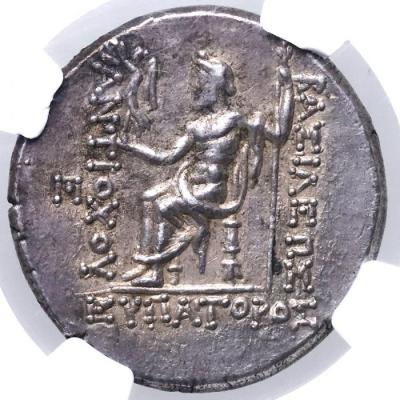 古代ギリシャ　セレウコス朝シリア アンティオコス5世　テトラドラクマ銀貨 164-162BC NGC ChXF★ 5/5　4/5