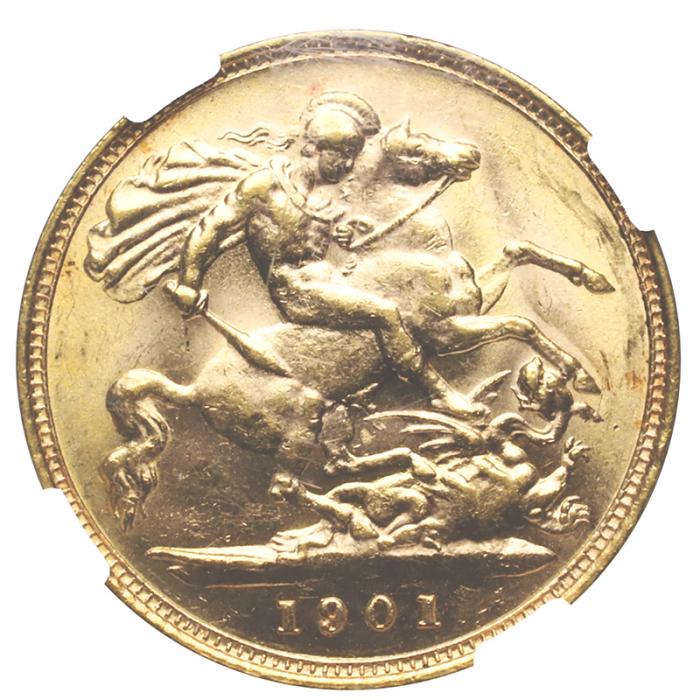 イギリス 1901年 ハーフソブリン金貨 ヴィクトリア ビクトリア