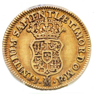 スペイン　1741年JF　エスクード　金貨　フェリペ5世　PCGS　XF45　極美品