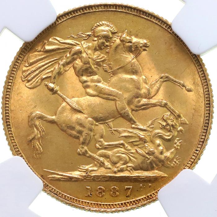 イギリス 1887年 ソブリン金貨 ヴィクトリア ビクトリア Victoria ...
