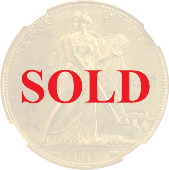 イタリア 1912年R 100リレ 金貨 豊穣の女神 ヴィットリオ