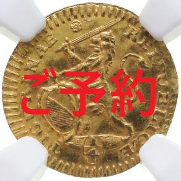 スイス　1725年　チューリッヒ　1/4ダカット金貨　NGC　Aud