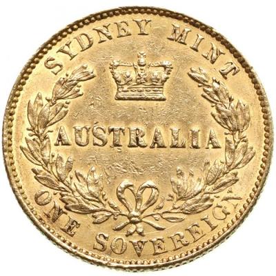 イギリス領オーストラリア　1864年銘　ヴィクトリア　ビクトリア　Victoria　ヤングヘッド　ソブリン金貨 シドニーミント