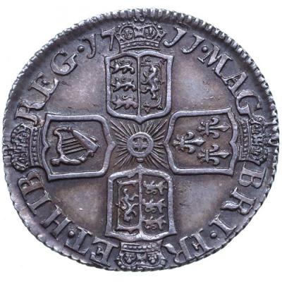 イギリス　1711年　アン女王　6ペンス銀貨 ポスト・ユニオン お勧め状態
