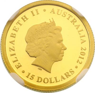 オーストラリア　2012年プルーフ純金貨　コアラ　15ドル　1/10Oz　NGC PF68UC