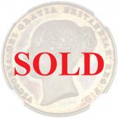 イギリス　グレートブリテン　1839年　プルーフProofシリング銀貨　ヴィクトリア　ビクトリア　Victoria　ヤングヘッド　Toned美麗トーン　NGC PF64+ FDC完全未使用