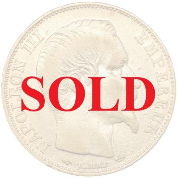 フランス帝国 1856年A  20フラン金貨　ナポレオン3世 無冠　パリミント