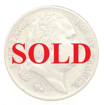 フランス　1817年A　20フラン金貨　ルイ18世　パリミント