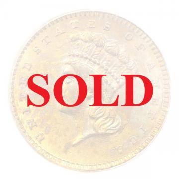 アメリカ 1861年銘 リバティ-インディアンヘッド 1ドル金貨 PCGS AU55 90年代クラシックグリーンラベル