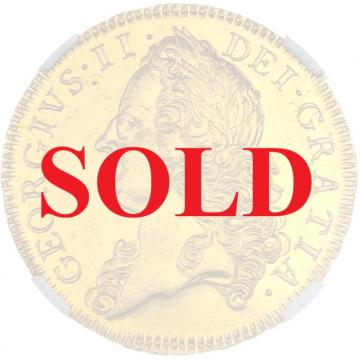 イギリス　1753年銘　5ギニー金貨　ジョージ2世　NGC鑑定 AU58　レア