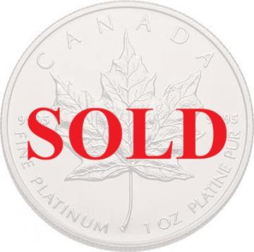 カナダ　2012年　50ドル　1オンス　純プラチナ貨　メイプルリーフ　エリザベス