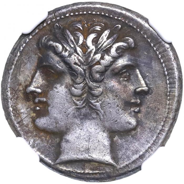 古代ローマ 共和国 共和政期 BC225-214年 クアドリガトゥス銀貨2 ...