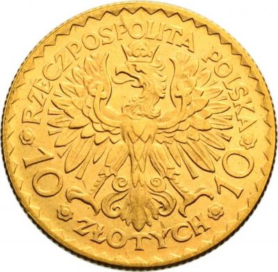 ポーランド　1925年　10ズローチ　金貨　ボレスワフ1世崩御900年記念　UNC未使用