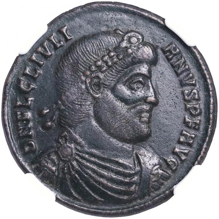 古代ローマ AD360-363年 ユリアヌス2世 2マイオリナ銅貨 シルミウム NGC Ch VF【アンティークコイン・金貨・銀貨の販売・買取  ルナコイン】