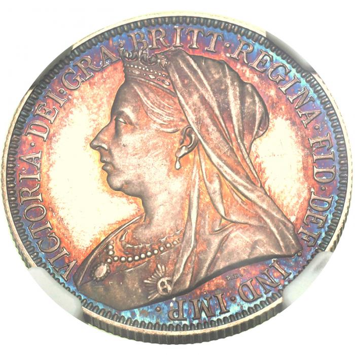 イギリス グレートブリテン 1893年 2シリング フローリン銀貨 プルーフ