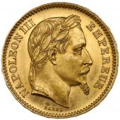 フランス 1866年A ナポレオン3世 有冠 20フラン金貨　パリミント　UNC未使用コンディション