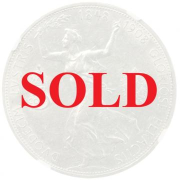 オーストリア-ハンガリー　1908年銘　5コロナ　銀貨　フランツ・ヨーゼフ1世　NGC AU55
