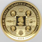 オーストラリア( イギリス連邦) 2026年P エリザベス2世 生誕100周年記念　200ドル 2oz 純金貨　発行100枚　NGC PF70UCAM