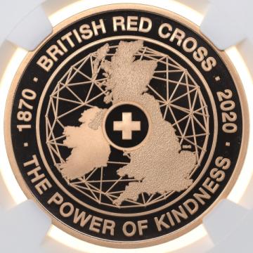 イギリス　2020年　5ポンド プルーフ金貨　エリザベス2世  英国赤十字150年記念　NGC　PF70ULTRA CAMEO 発行250枚　保証書・BOX付