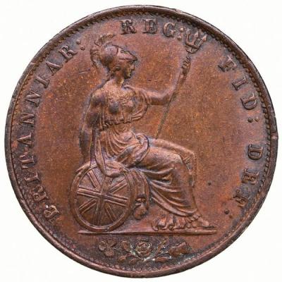 イギリス　1854　ヴィクトリア　ヤング　1/2　ハーフペニー銅貨