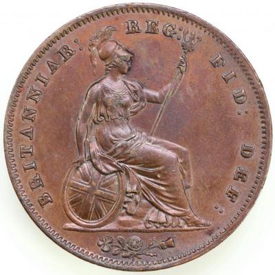 イギリス　1855　ヴィクトリア　ヤング　スモールデート　銅貨