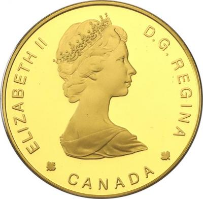 カナダ　1985年　100ドル　　エリザベス2世　羊　国立公園100周年記念　プルーフ金貨　ケース付