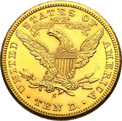 アメリカ　1902年S　10ドル　リバティーヘッド　コロネットヘッド金貨　イーグル サンフランシスコミント