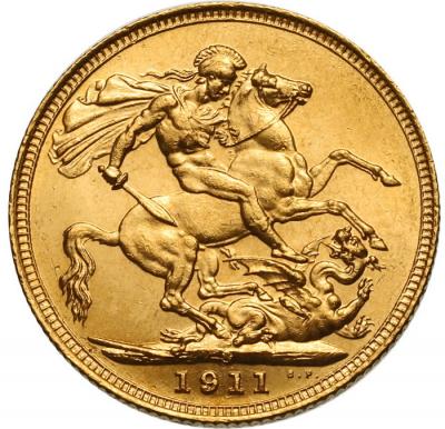 オーストラリア 1911年S　ソブリン金貨　ジョージ5世　シドニーミント