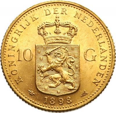 オランダ 1898年　10グルデン 金貨　ウィルヘルミナ女王