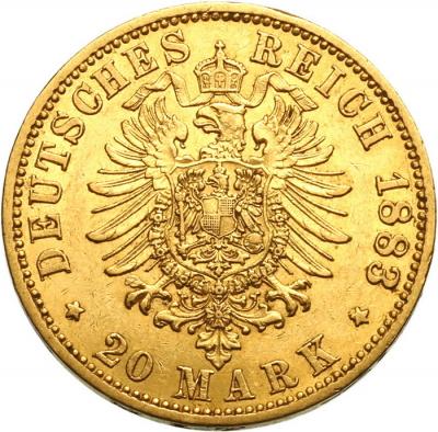 ドイツ プロイセン 1883年A　20マルク 金貨　ヴィルヘルム1世