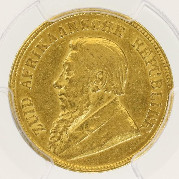 南アフリカ 1894年 1ポンド 金貨 クルーガー PCGS AU50【アンティークコイン・金貨・銀貨の販売・買取 ルナコイン】