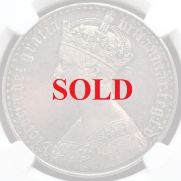 イギリス1847年ビクトリア　ゴチックゴシッククラウン銀貨PF58UNDECIMO