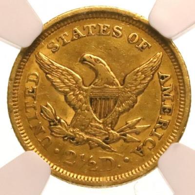 アメリカ 1852年銘 2.5ドル金貨 NGC　AU53　リバティヘッド