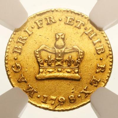 イギリス　1798年銘　1/3ギニー金貨　1/3 Guinea　ジョージ3世　NGC鑑定