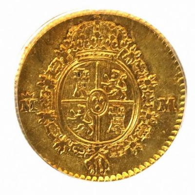 スペイン　1788年　1/2エスクード金貨　PCGS AU53