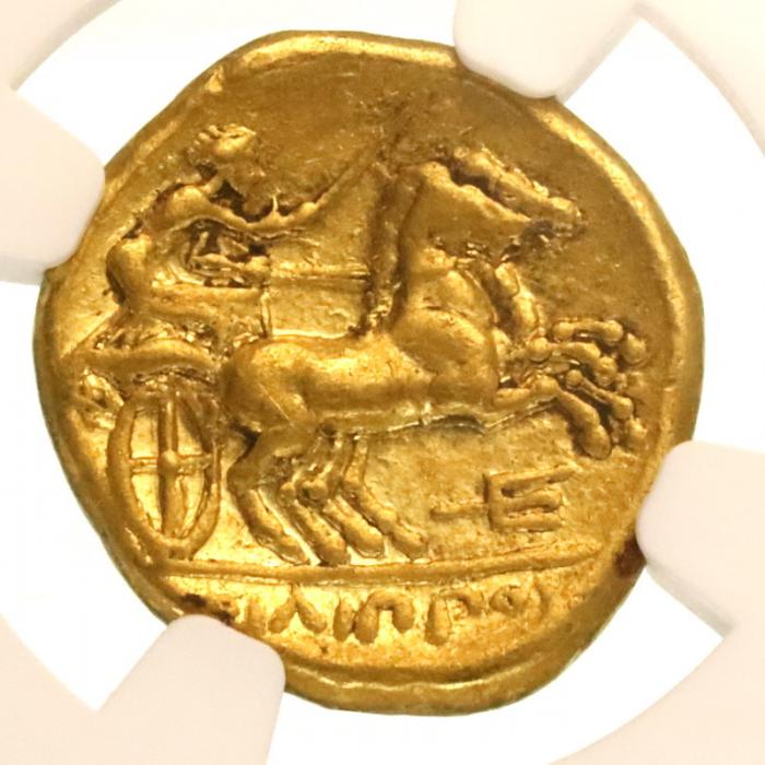 古代マケドニア王国 スターテル金貨 BC359-336 フィリポス2世 NGC鑑定 