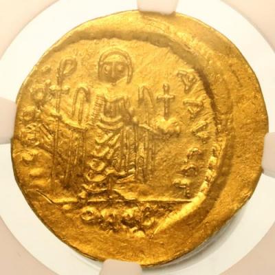 ビザンチン帝国(東ローマ帝国) AD602-610 フォカス一世 ソリデュス(ソリダス) 金貨　NGC MS　5/5　4/5　