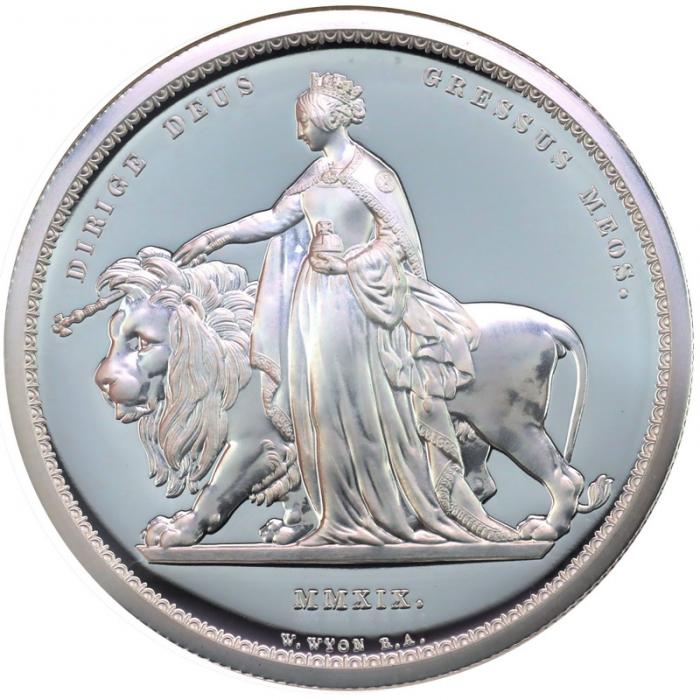 イギリス 2019年 The Great Engravers 第一弾 「 ウナ・ライオン」5ポンド 2オンス プルーフ純銀貨 エリザベス2世