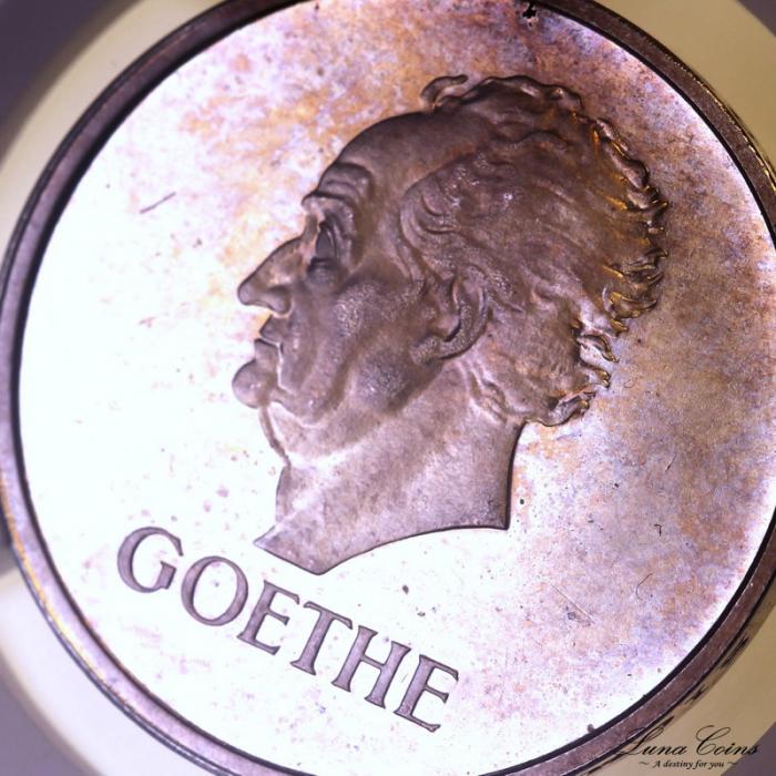 ドイツ 1932年E GOETHE ゲーテ追悼100周年 ワイマール 3マルク銀貨NGC  PF62cameo【アンティークコイン・金貨・銀貨の販売・買取 ルナコイン】