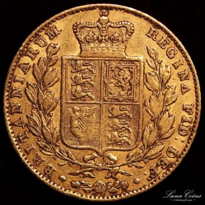 イギリス　ビクトリア(ヴィクトリア)　ヤングヘッド　1838年 初年号　ソブリン金貨