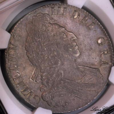 イギリス　1700年　ウィリアム3世　シルバークラウン銀貨　NGC　MS63