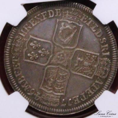 イギリス　ジョージ2世 1746年　ハーフクラウン　プルーフ　銀貨　NGC　PF62