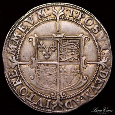 イギリス　エリザベス1世　1601-2年　ハーフクラウン銀貨