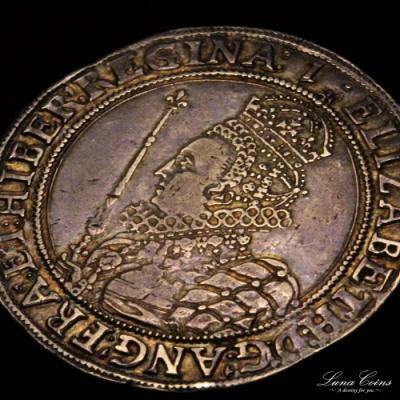 イギリス　エリザベス1世　1601-2年　ハーフクラウン銀貨