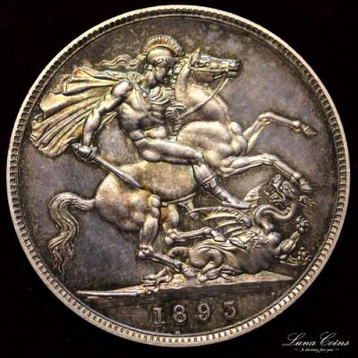 イギリス　ビクトリア(ヴィクトリア)　1893年　クラウンプルーフ銀貨　NGC　PF63