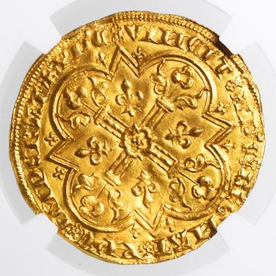フランス　1350-64年　ムートンドール金貨　NGC　MS62　UNC Jean le Bon