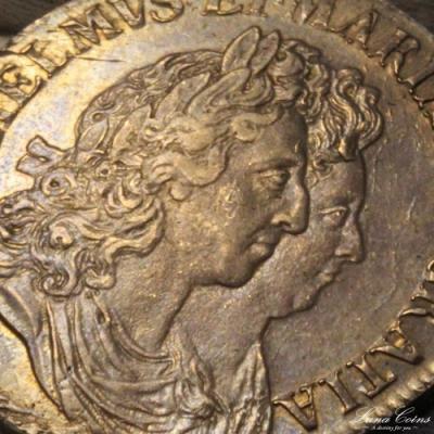 イギリス　ウィリアム3世　メアリー2世　1692年　　シルバークラウン銀貨