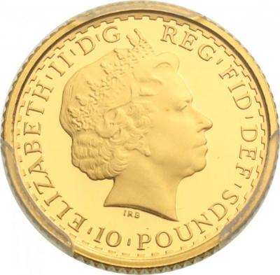 イギリス ブリタニア 2009年 10ポンド 1/10オンス 金貨 エリザベス2世 PCGS PR69DCAM